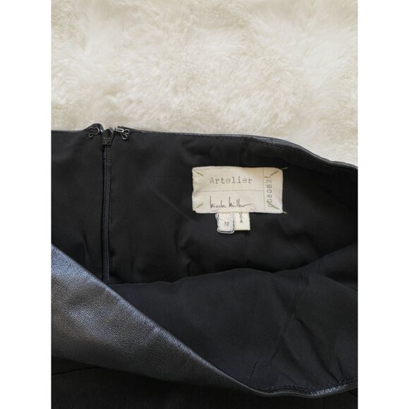 Artelier Nicole Miller Black Leather Pencil Skirt SIze 10 - Picture 5 of 5